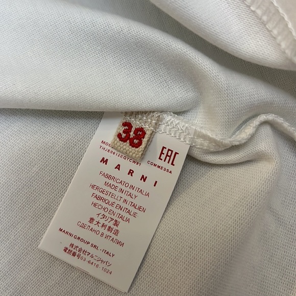 MARNI WHITE BIO COTTON T-SHIRT WITH RABBIT GRAPHICS - Picture 4 of 9